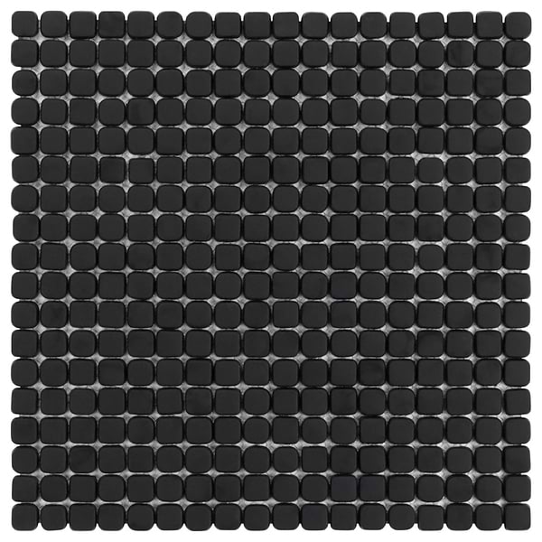 Venini Black 1/2" Mini Square Frosted Glass Mosaic Tile