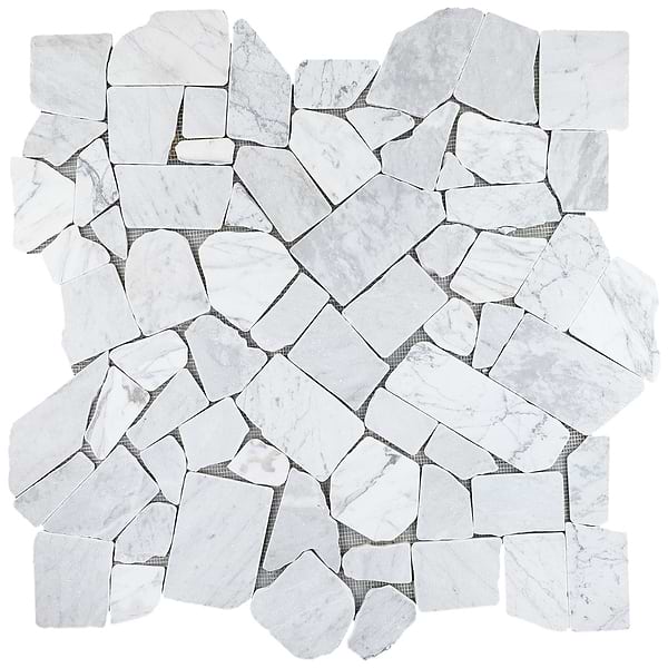 Nature Flagstone Jumbo Carrara Honed Marble Mosaic Tile