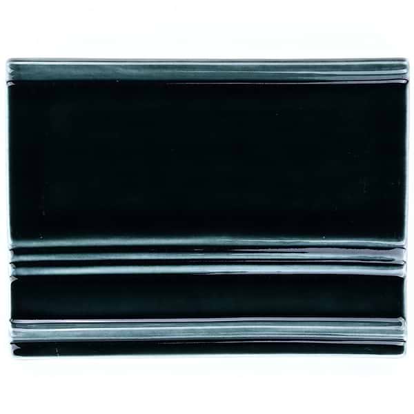 Nabi Midnight Blue Green 6x8 Crackled Glossy Glass Base Molding