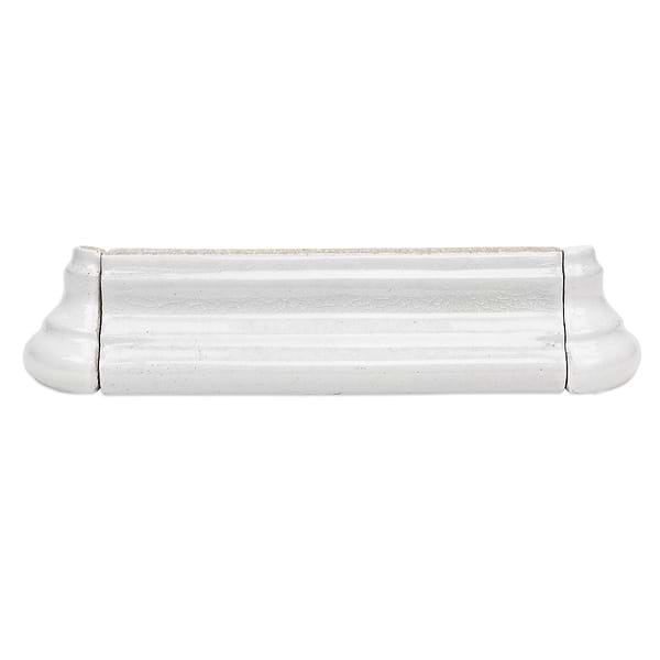 Nabi Glacier White 2x6 Crackled Glossy Glass Chair Rail Liner