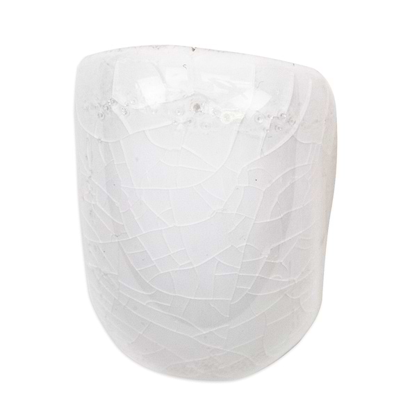 Nabi Glacier White 1x1 Crackled Glossy Glass Pencil Corner Piece