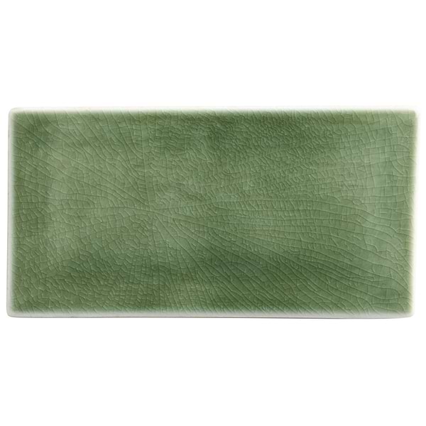 Nabi Subway Fern Green 3x6 Crackled Glossy Glass Tile