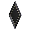 Basque Black Jade Brass Inlay 6x12 Beveled Polished Marble Tile
