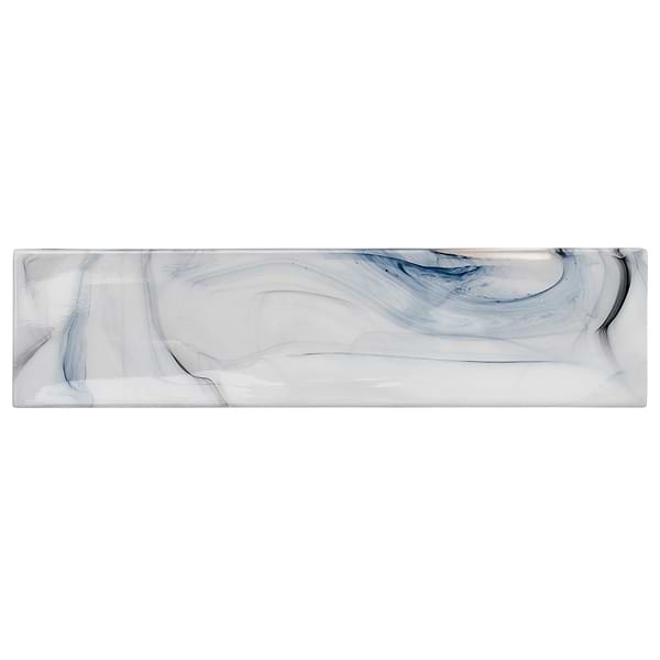 Alisa Night Black & White 3x12 Polished Subway Glass Tile