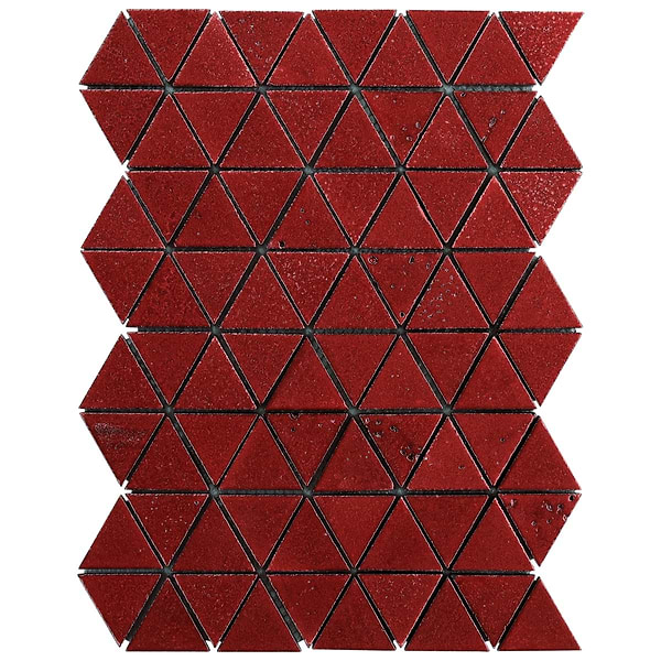 Bushwick Red 2" Triangle Glossy Lava Stone Mosaic Tile