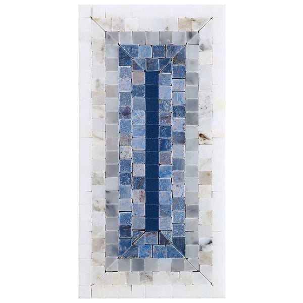 Ako Azul Blue 4x9 Rectangle Marble Micro Mosaic Tile