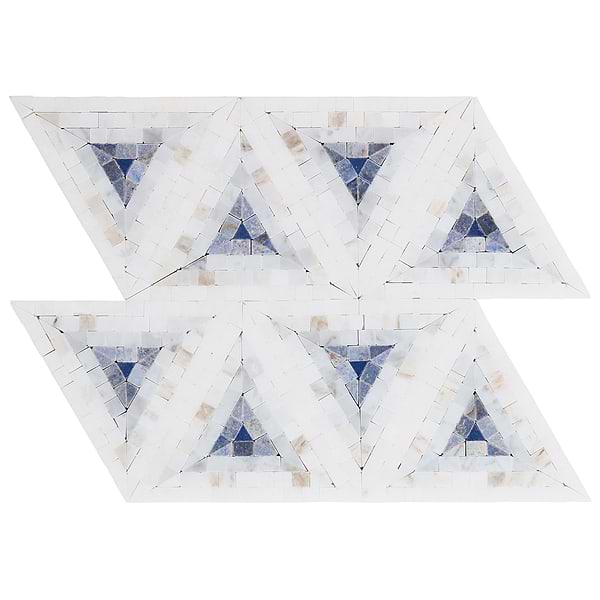 Ako Azul Blue 5" Triangle Marble Micro Mosaic Tile