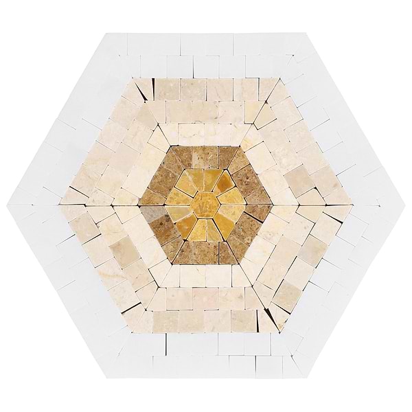 Ako Multicolor Mix 6" Hexagon Micro Mosaic Tile