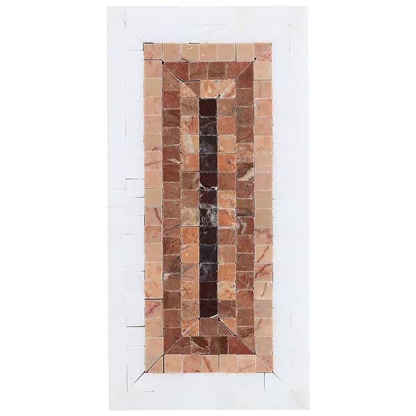 Ako Terracotta Rosa 4x9 Rectangle Marble Micro Mosaic Tile