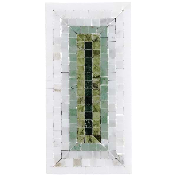 Ako Verde Green 4x9 Rectangle Marble Micro Mosaic Tile