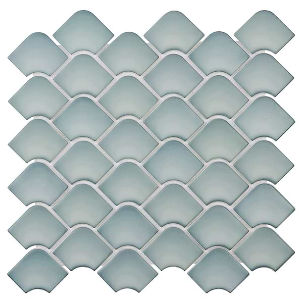 Suki Blue 2x3 Fishscale Matte Glass Mosaic Tile