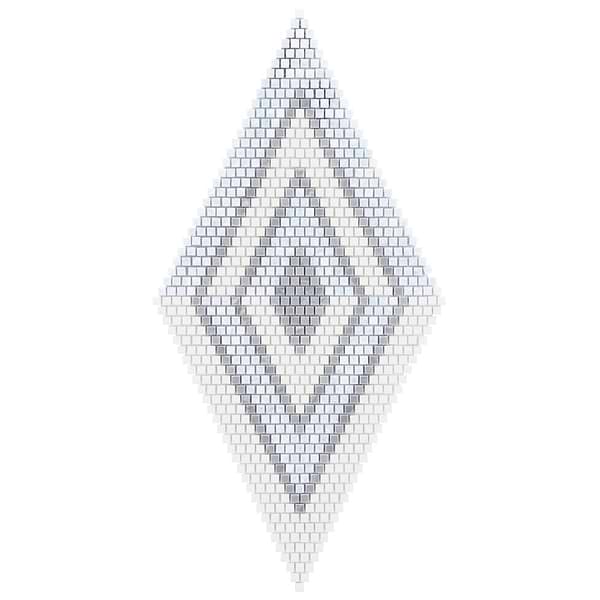 Uma Blue and White Polished Marble Micro Mosaic Tile