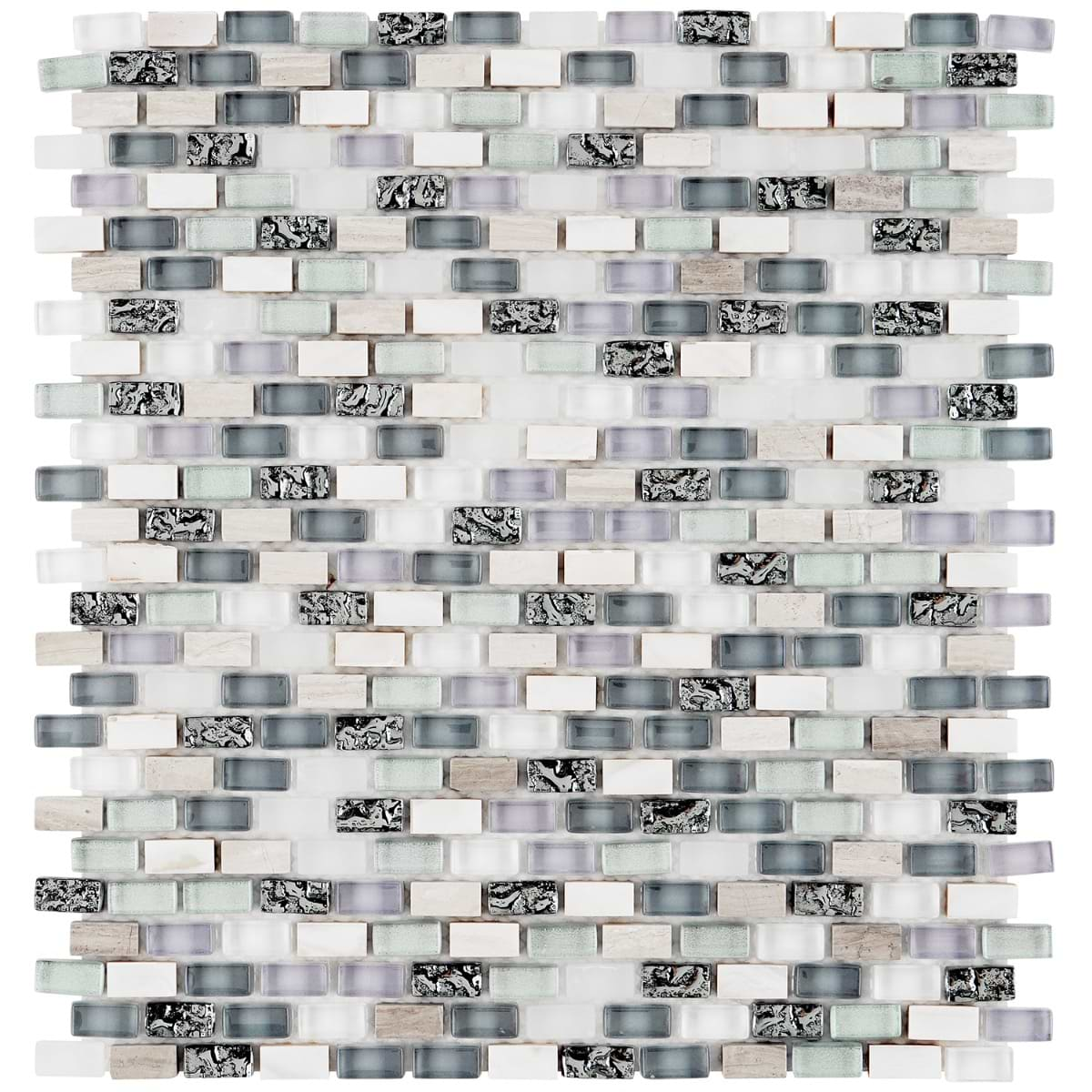 Paragon Moon Jewel Multicolor Mini Brick Marble & Glass Mosaic Tile