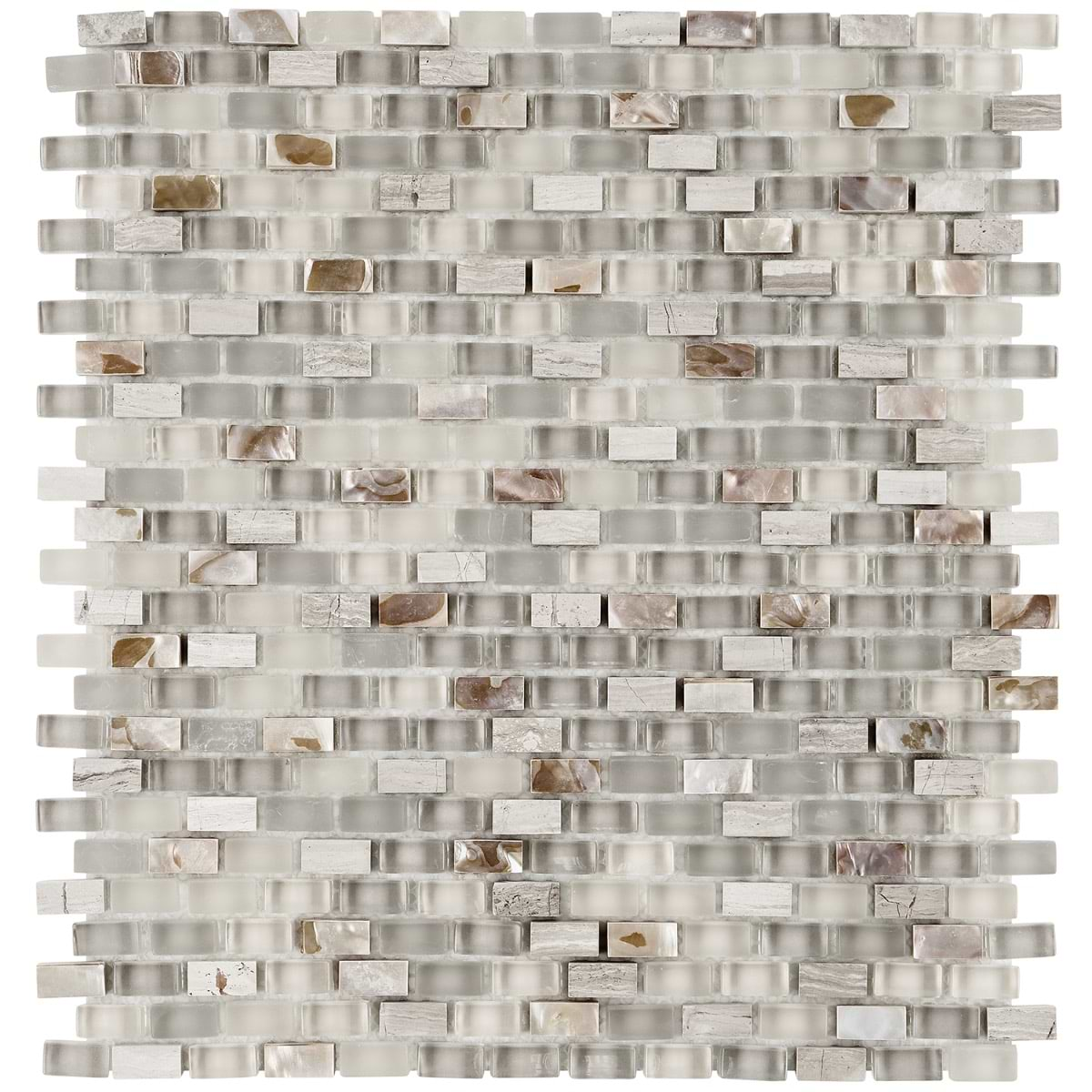 Paragon Calico Beige 1/2x1 Mini Brick Marble & Glass Mosaic Tile