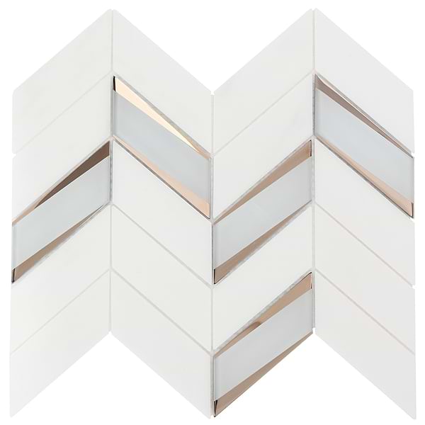 Kasol Golden 2x4 Marble and Mirrored Glass Polished Mosaic Tile