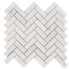 Alaska White 1x3" Herringbone Polished Marble Mosaic Tile