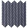 Kai Royal Blue 1x2" Herringbone Crackled Glossy Porcelain Mosaic Tile