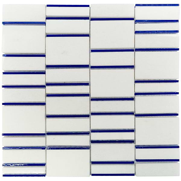 Sky's The Limit Blue and White Marble & Glass Polished Mosaic Tile by Kerrie Kelly