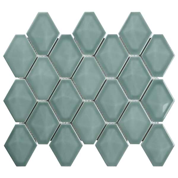 Brookline Diamond Marine Blue 3x4 Glossy Ceramic Mosaic Tile
