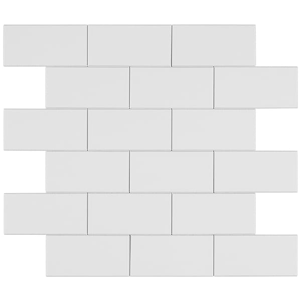 Pure White LPS 2x4 Brick Solid Core Peel & Stick Self Adhesive Polished Tile
