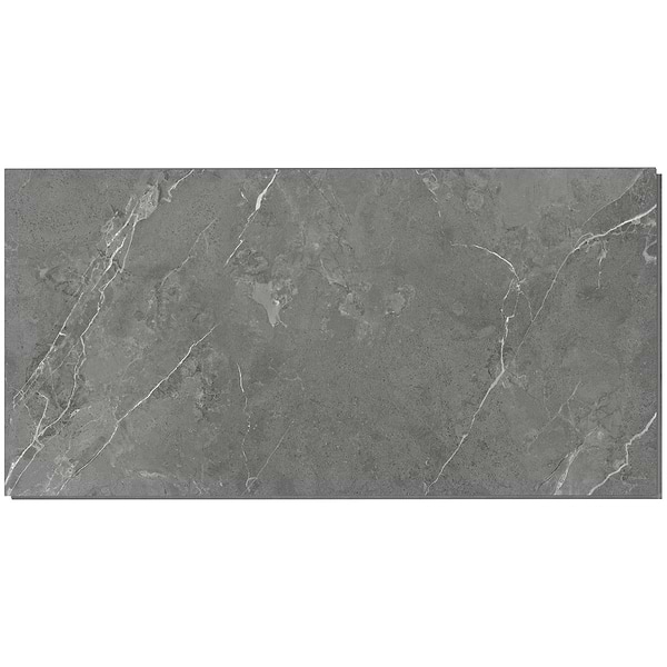 Optoro Chauny Marble Dark Gray 28mil Wear Layer Rigid Core Click 12x24 Luxury Vinyl Tile