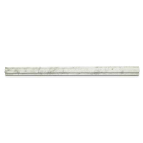 Bianco Carrara Novel 1x12 Polished Marble Pencil Liner