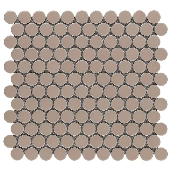 Paradise Firma Beige 1" Penny Round Polished Porcelain Mosaic