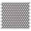 Eden Antiguan Sky Gray Rimmed 1" Penny Round Polished Porcelain Mosaic