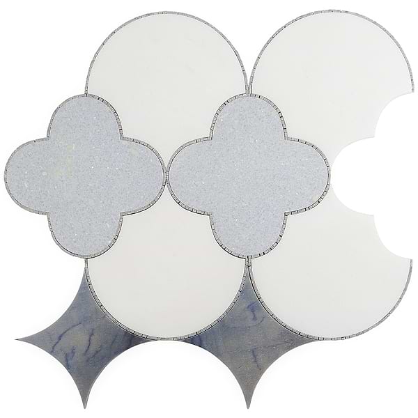 Layla Azul Blue Polished Marble Mosaic Tile
