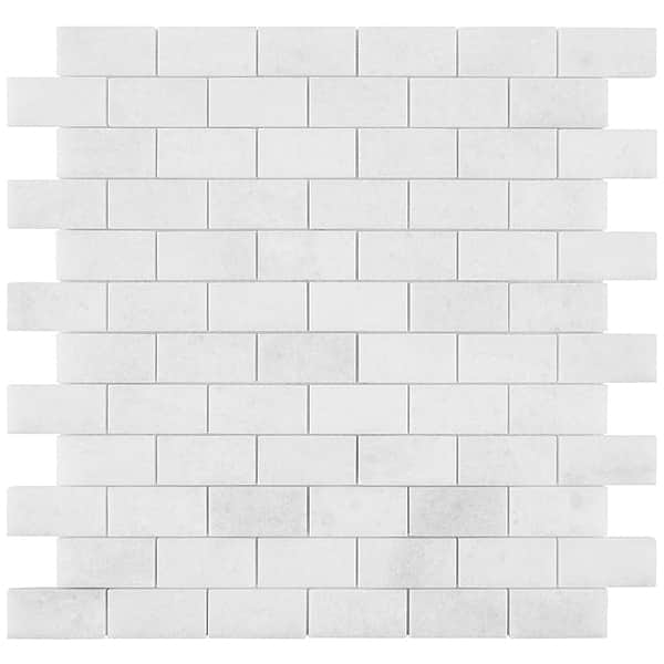 Snow White 1x2 Polished Marble Mosaic