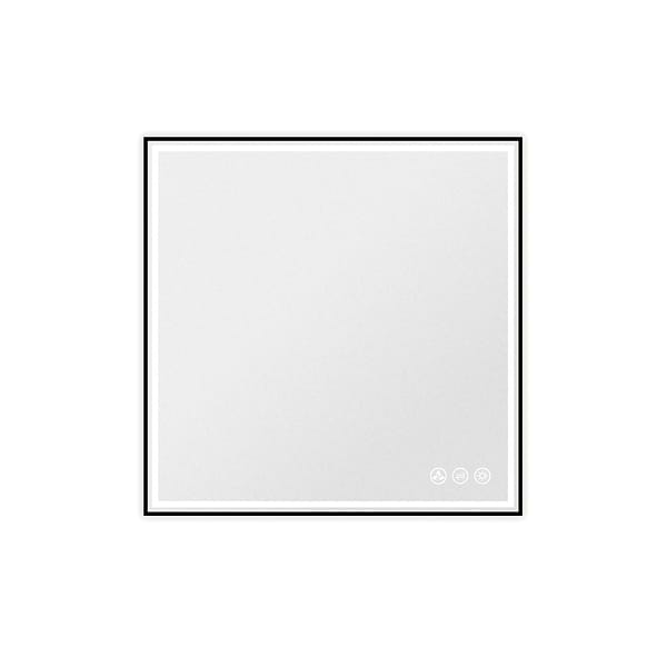 Mage Matte Black 36x36" Framed Square LED Mirror; in Black Stainless Steel Small image; in Style Ideas Classic, Contemporary, Modern, Transitional