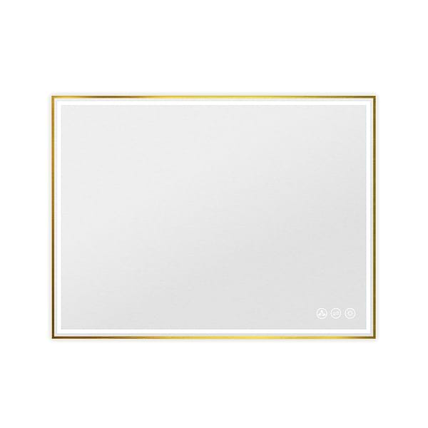 Mage Brushed Gold 48x36" Framed Rectangle LED Mirror