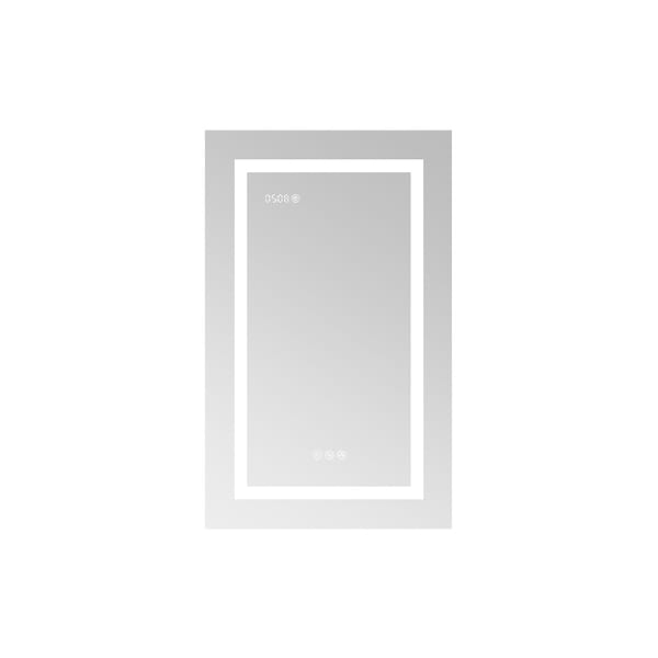 Rory Grooved 20x32" Rectangle Recessed or Wall Mounted Right-Hand LED Medicine Cabinet with Mirror