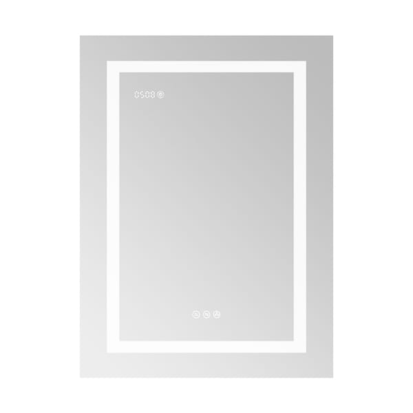Rory Grooved 24x32" Rectangle Recessed or Wall Mounted Left-Hand LED Medicine Cabinet with Mirror