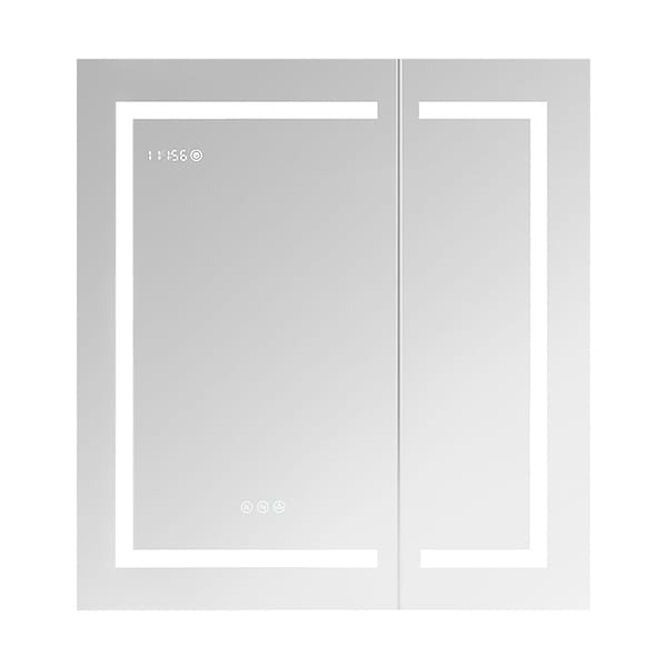 Rory Grooved 30x32" Rectangle Recessed or Wall Mounted LED Medicine Cabinet with Mirror