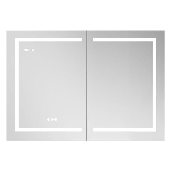 Rory Grooved 48x32" Rectangle Recessed or Wall Mounted LED Medicine Cabinet with Mirror