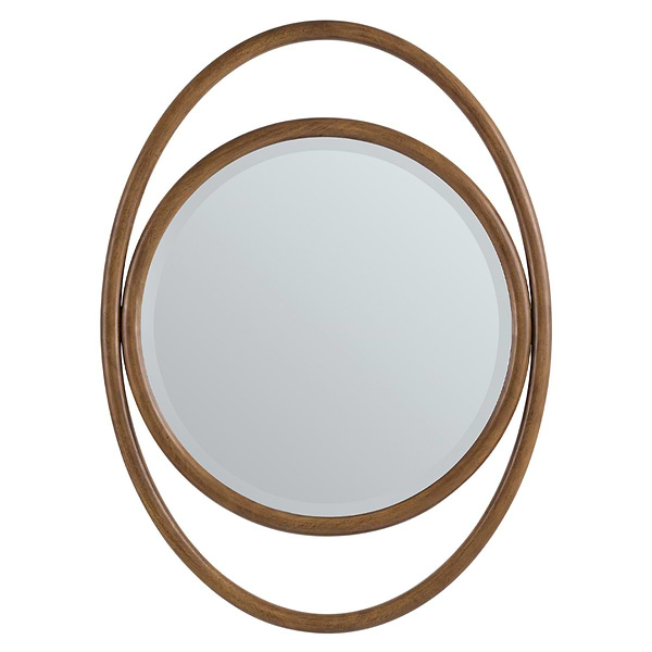James Martin Vanities Esca Mid-Century Walnut 28x38" Oval Mirror