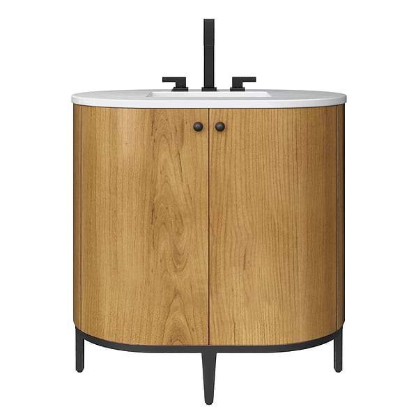 James Martin Vanities Bellamy Rustic Oak 36" Single Vanity with Carrara Marble Top