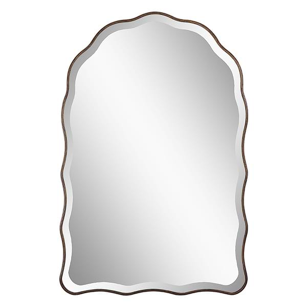 Zivos Bronze 24x36" Wavy Arched Mirror