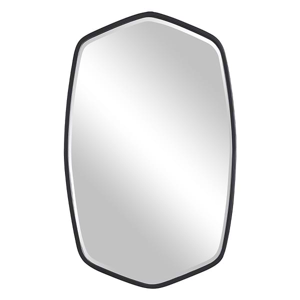 Ayelet Matte Black 22x36" Geometric Mirror
