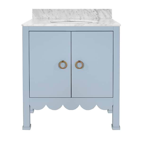 Kasey Sky Blue 30" Single Vanity with Carrara Marble Top