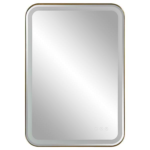 Liba Brushed Brass 22x32" Rectangle LED Mirror