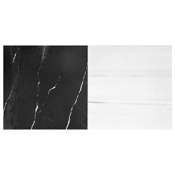 Alterno Black Silk and Glacier White Select 12x12 Honed Marble Checkerboard Tile