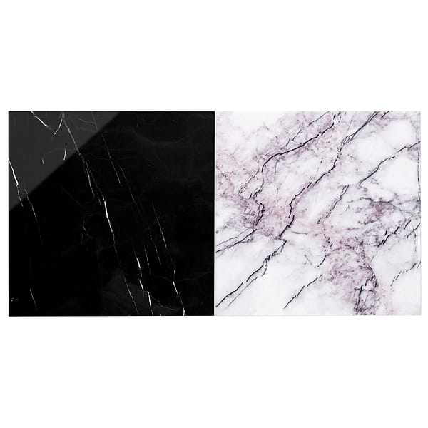 Alterno Black Silk and Lilac 12x12 Polished Marble Checkerboard Tile