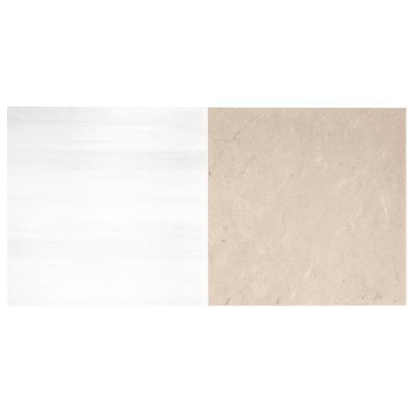 Alterno Crema Ella Beige and Glacier White Extra 12x12 Honed Marble Checkerboard Tile