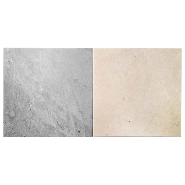 Alterno Earth Gray and Crema Ella Beige 12x12 Honed Marble Checkerboard Tile