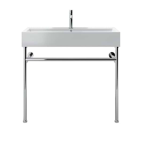 Apollo Polished Chrome 39" Single Console with Single Hole White Ceramic Top