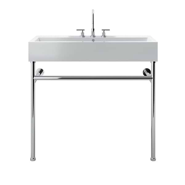 Apollo Polished Chrome 39" Single Console with Widespread White Ceramic Top
