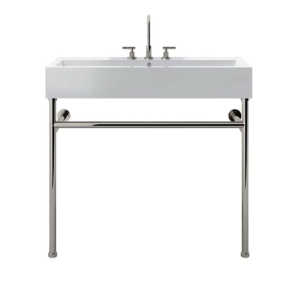 Apollo Polished Nickel 39" Single Console with Widespread White Ceramic Top