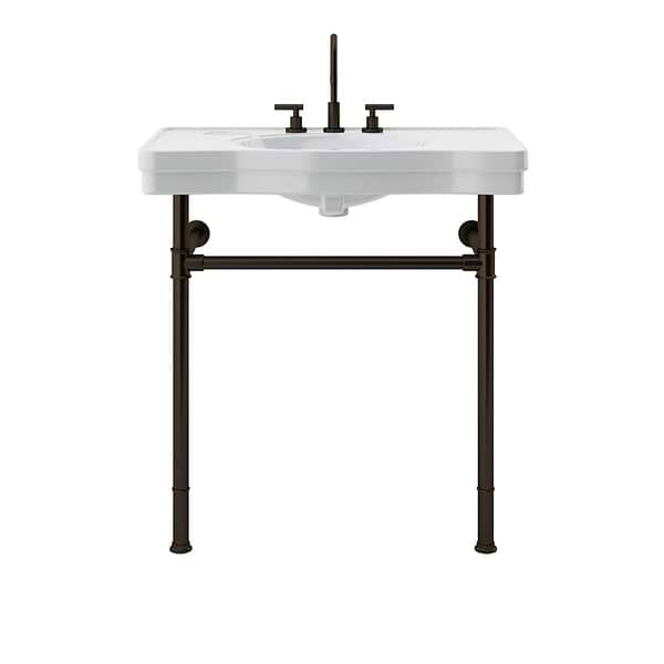 Charles Oil Rubbed Bronze 36" Single Console with White Ceramic Top